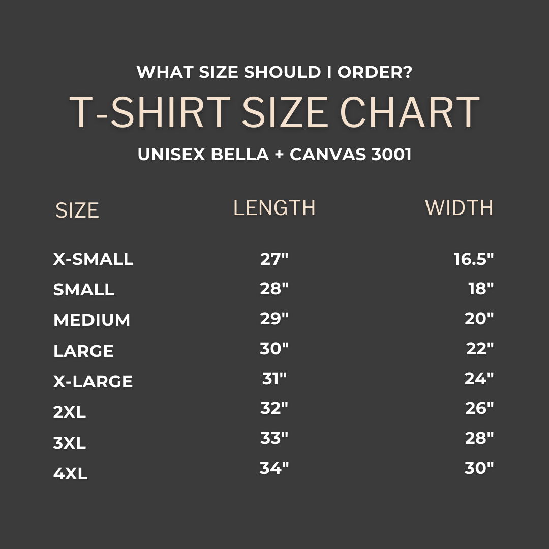 t-shirt size chart