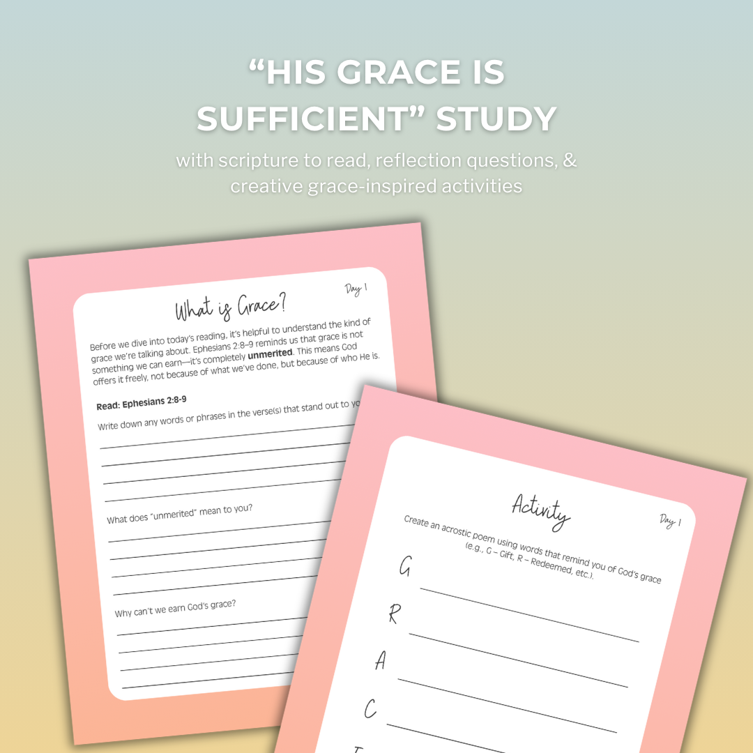 T-Shirt & Bible Study of the Month - Grace is Sufficient - August